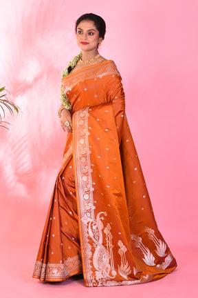 Mustard Blended Katan Saree - Keya Seth Exclusive