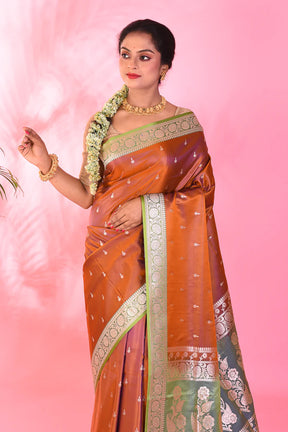 Mustard Mushroo Silk Saree - Keya Seth Exclusive