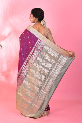Magenta Mushroo Silk Saree - Keya Seth Exclusive