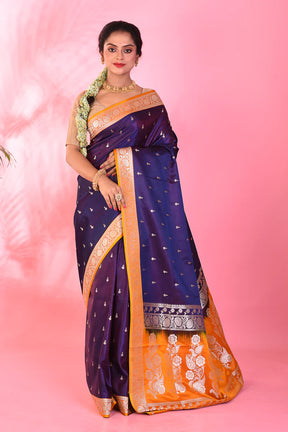 Deep Purple Mushroo Silk Saree - Keya Seth Exclusive