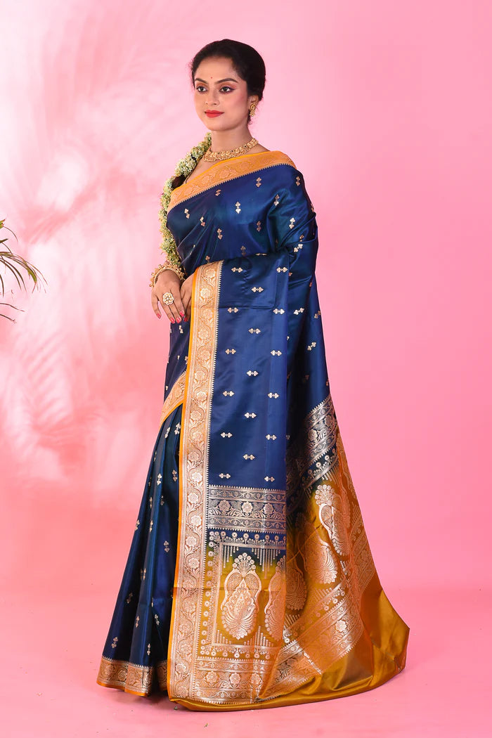 Blue Mushroo Silk Saree - Keya Seth Exclusive