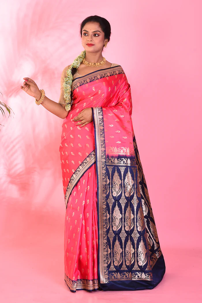 Pink Mushroo Silk Saree - Keya Seth Exclusive