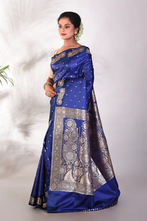 Royal Blue Mushroo Silk Saree - Keya Seth Exclusive
