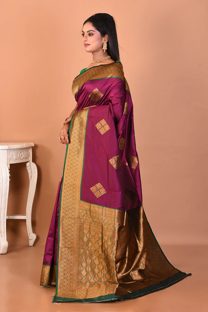 Purple Mushroo Silk Saree - Keya Seth Exclusive
