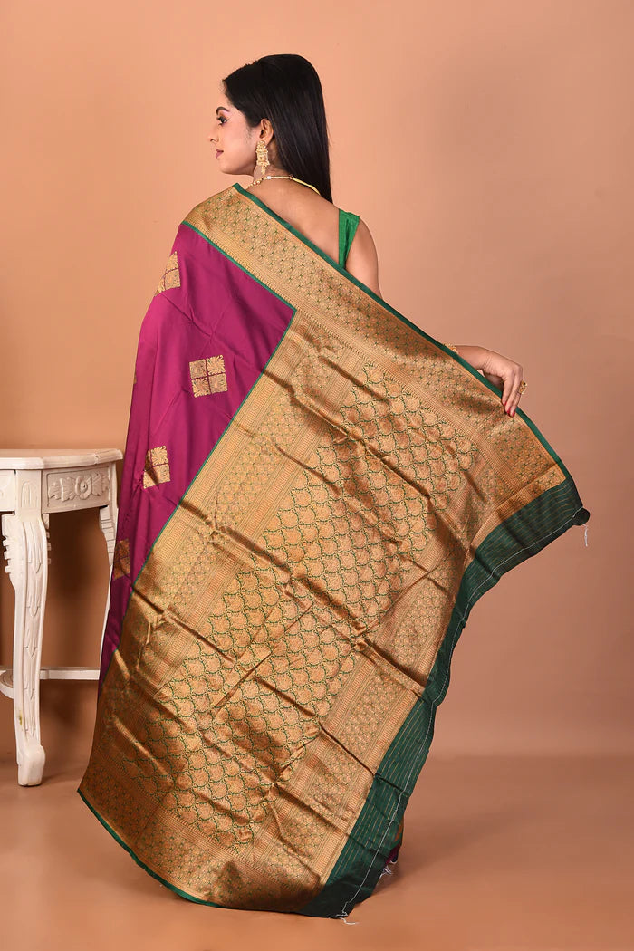 Purple Mushroo Silk Saree - Keya Seth Exclusive