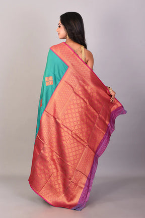 Rama Green Mushroo Silk Saree - Keya Seth Exclusive