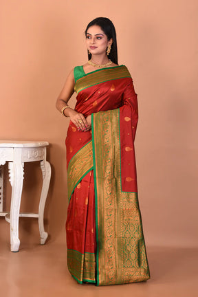 Maroon Blended Katan Silk Saree - Keya Seth Exclusive