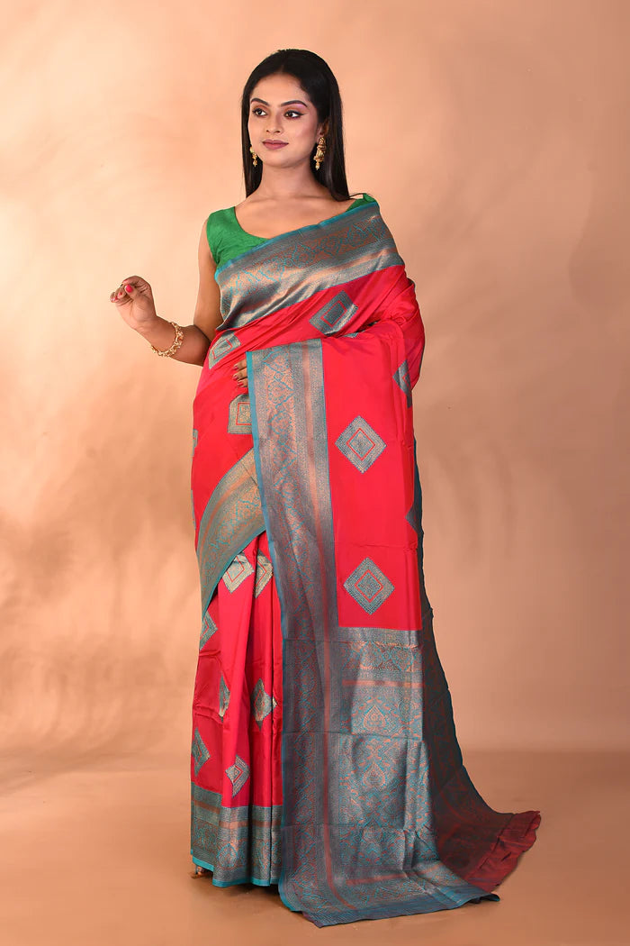 Maroon Blended Katan Silk Saree - Keya Seth Exclusive