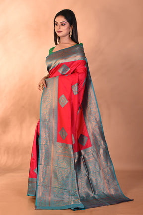 Maroon Blended Katan Silk Saree - Keya Seth Exclusive