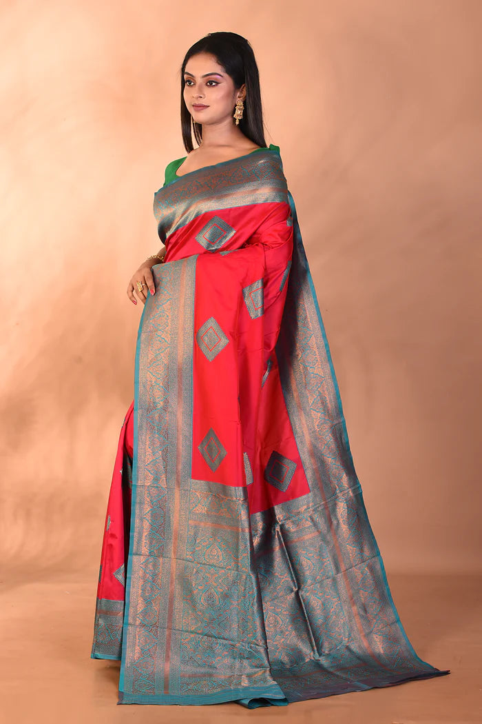Maroon Blended Katan Silk Saree - Keya Seth Exclusive