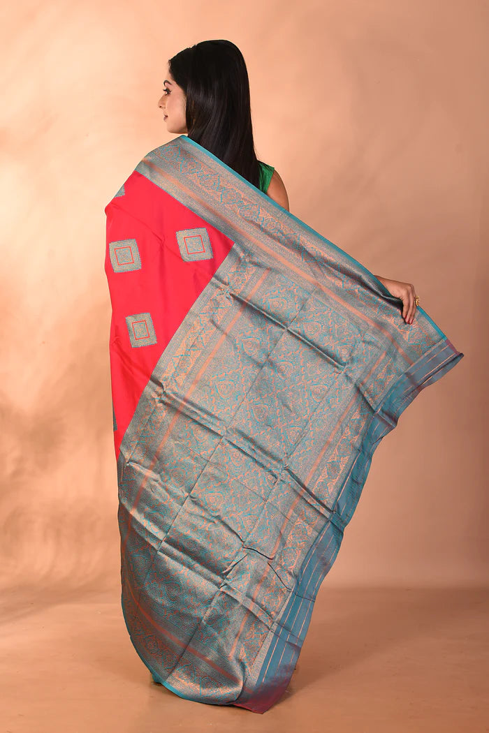 Maroon Blended Katan Silk Saree - Keya Seth Exclusive