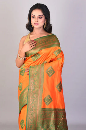 Mustard Blended Kanjivaram Silk Saree - Keya Seth Exclusive