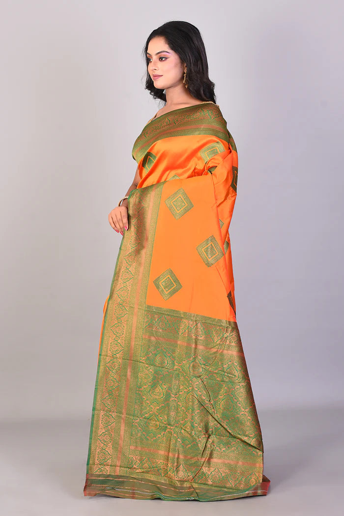 Mustard Blended Kanjivaram Silk Saree - Keya Seth Exclusive