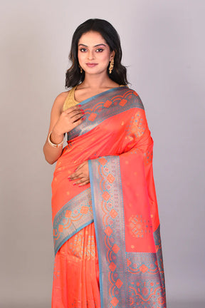 Pink Blended Kanjivaram Silk Saree - Keya Seth Exclusive