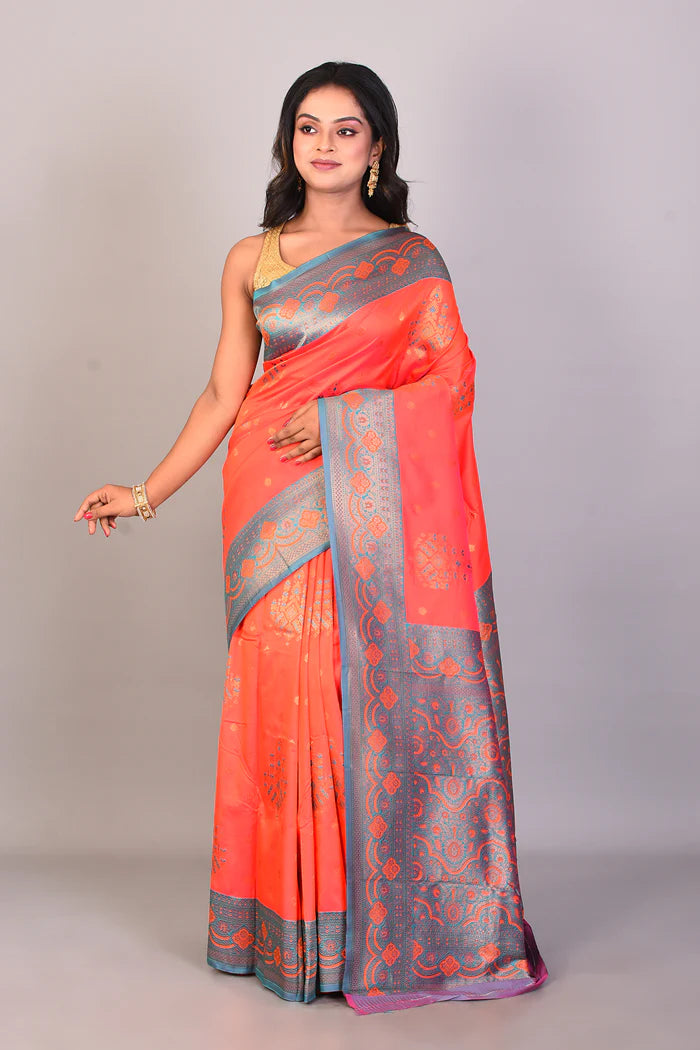 Pink Blended Kanjivaram Silk Saree - Keya Seth Exclusive
