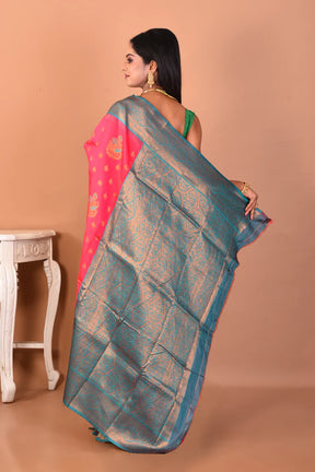 Pink Blended Katan Silk Saree - Keya Seth Exclusive