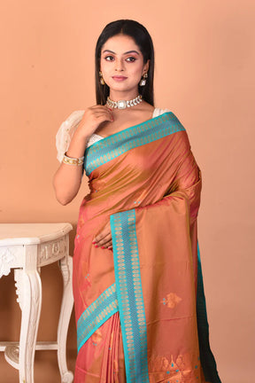 Dual Tone Olive Bomkai Silk Saree - Keya Seth Exclusive