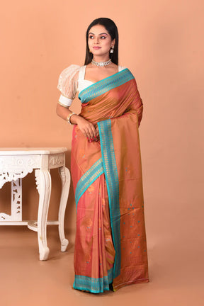 Dual Tone Olive Bomkai Silk Saree - Keya Seth Exclusive