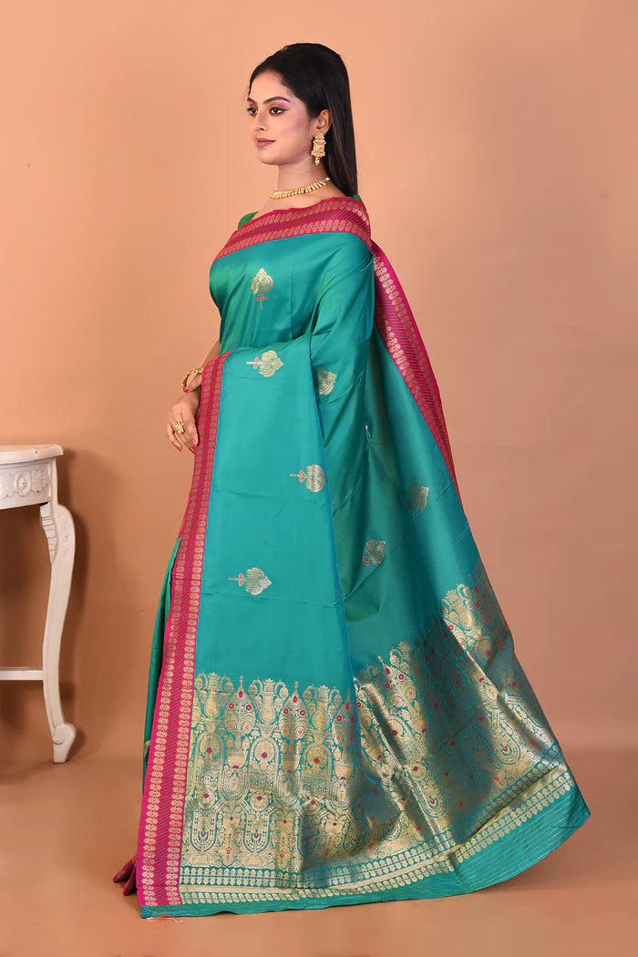 Rama Green Blended Bomkai Silk Saree - Keya Seth Exclusive