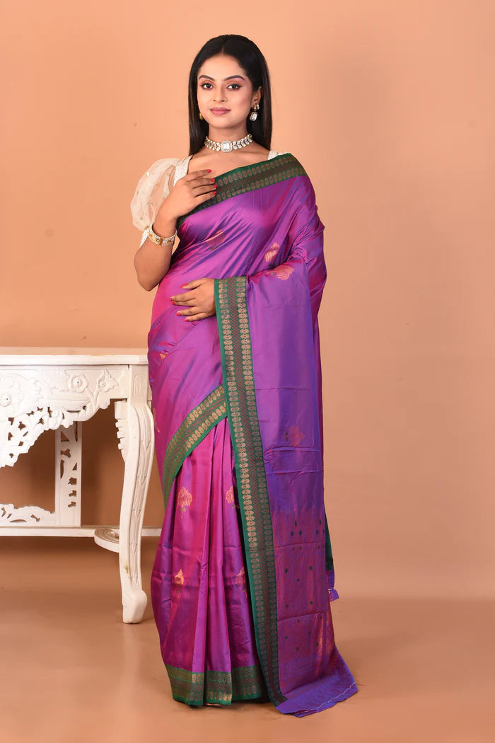 Purple Mushroo Silk Saree - Keya Seth Exclusive