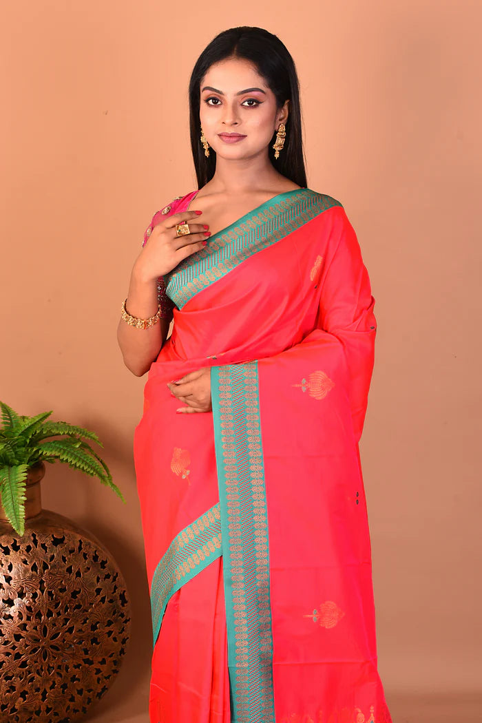 Pink Blended Bomkai Silk Saree - Keya Seth Exclusive