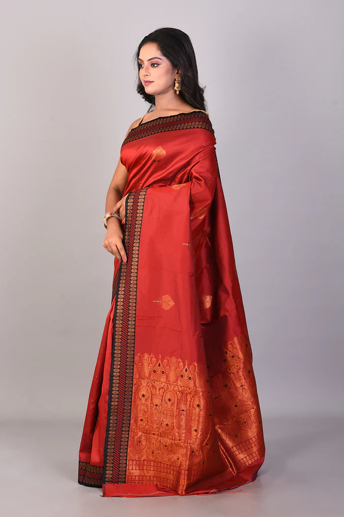 Maroon Blended Bomkai Silk Saree - Keya Seth Exclusive