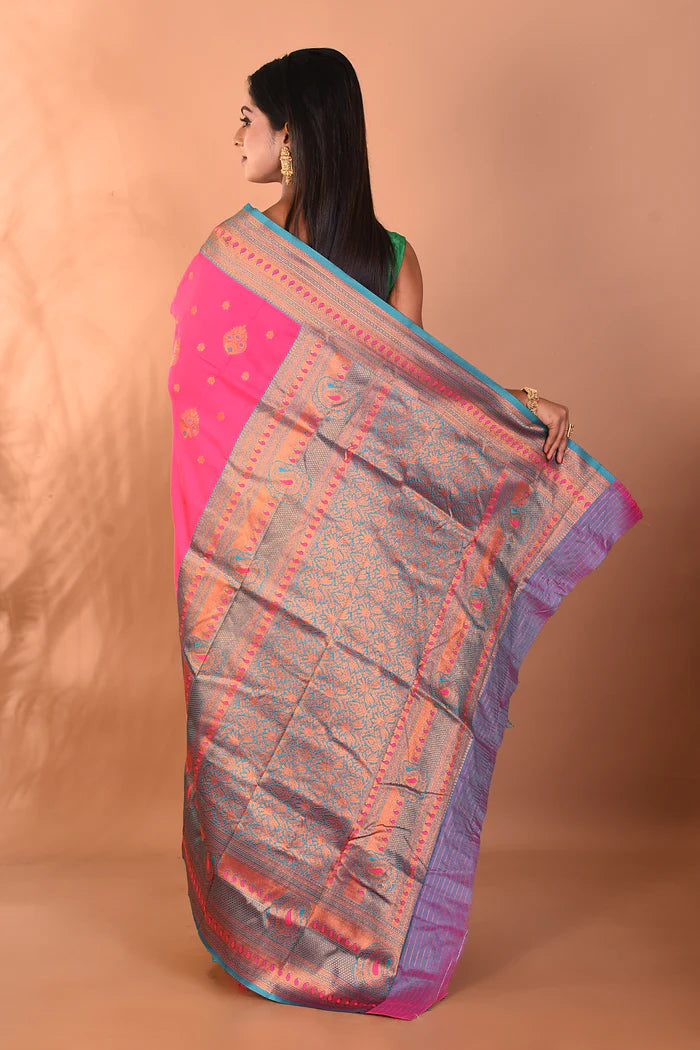 Light Pink Blended Kanjivaram Silk Saree - Keya Seth Exclusive