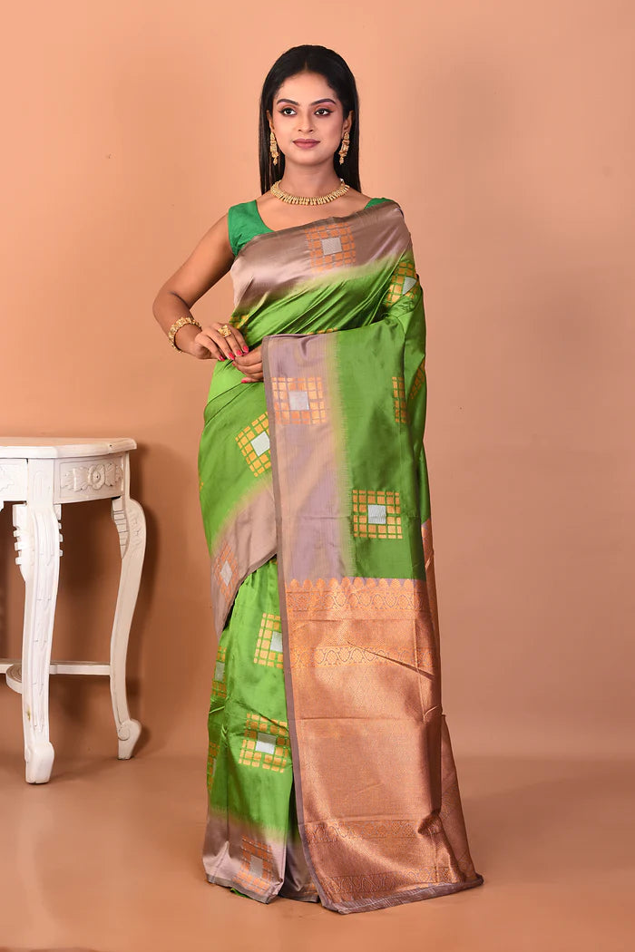 Green Blended Kanjivaram Silk Saree - Keya Seth Exclusive