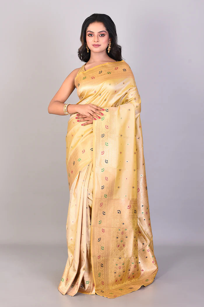 OffWhite Blended Kanjivaram Silk Saree - Keya Seth Exclusive