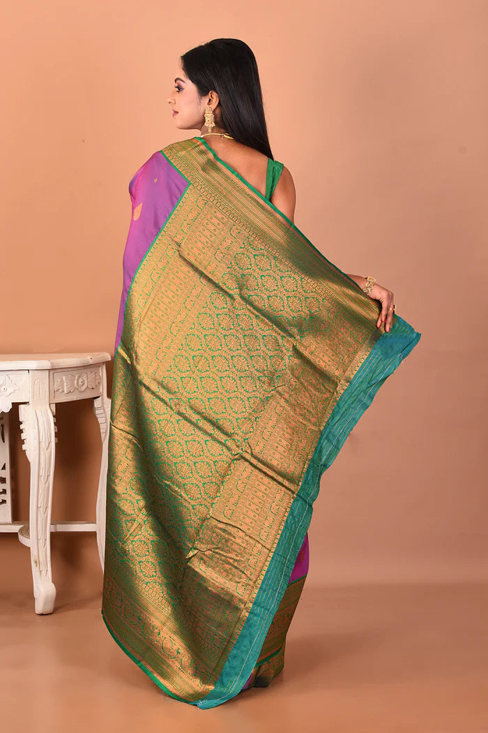 Violet Blended Katan Silk Saree - Keya Seth Exclusive