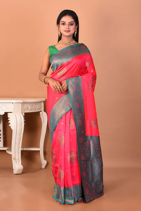 Pink Blended Mushroo Silk Saree - Keya Seth Exclusive