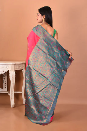 Pink Blended Mushroo Silk Saree - Keya Seth Exclusive