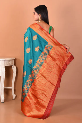 Rama Green Blended Kanjivaram Silk Saree - Keya Seth Exclusive
