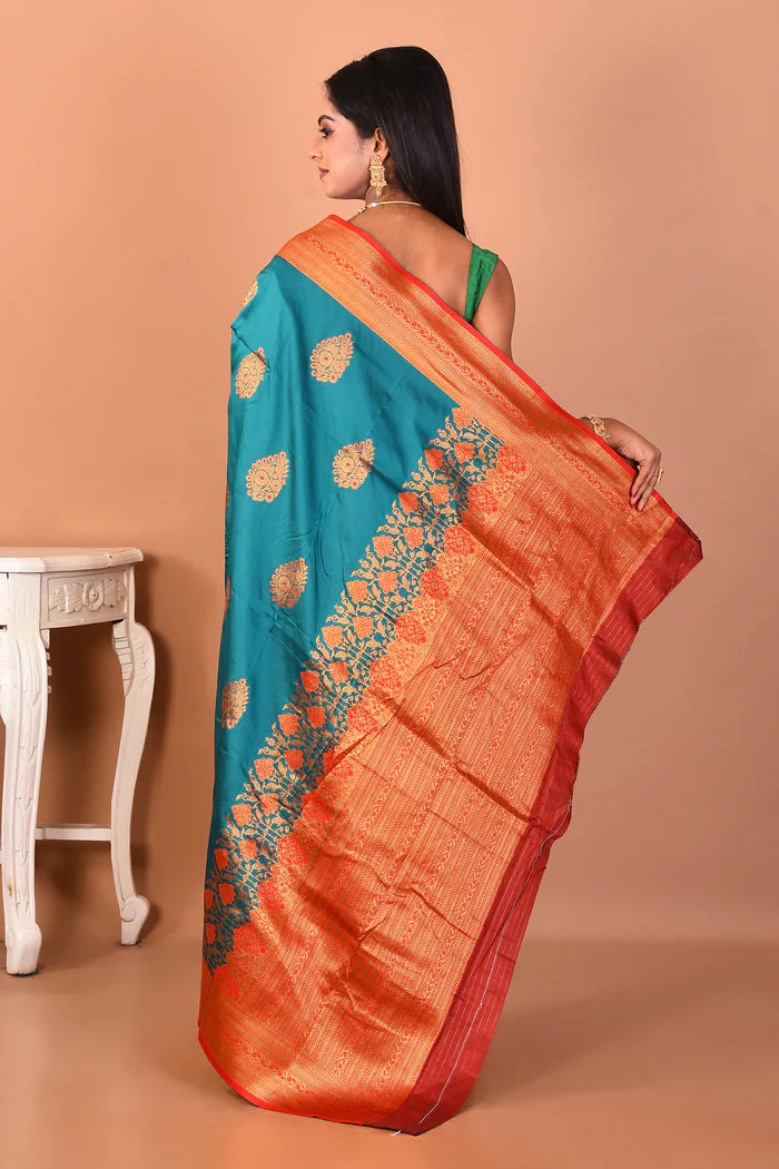 Rama Green Blended Kanjivaram Silk Saree - Keya Seth Exclusive