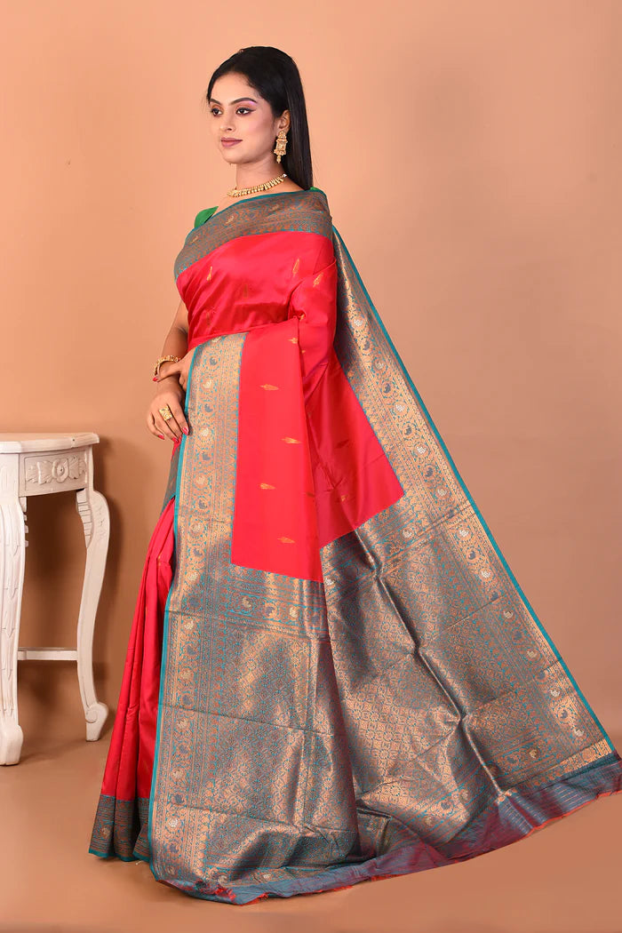 Maroon Blended Kanjivaram Silk Saree - Keya Seth Exclusive