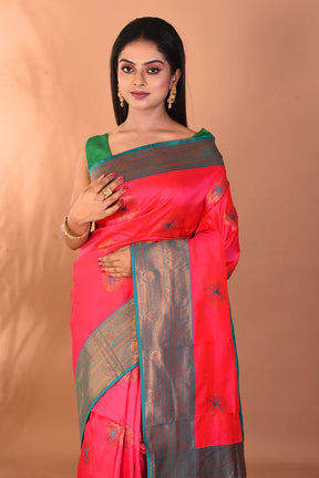 Pink Blended Kanjivaram Silk Saree - Keya Seth Exclusive