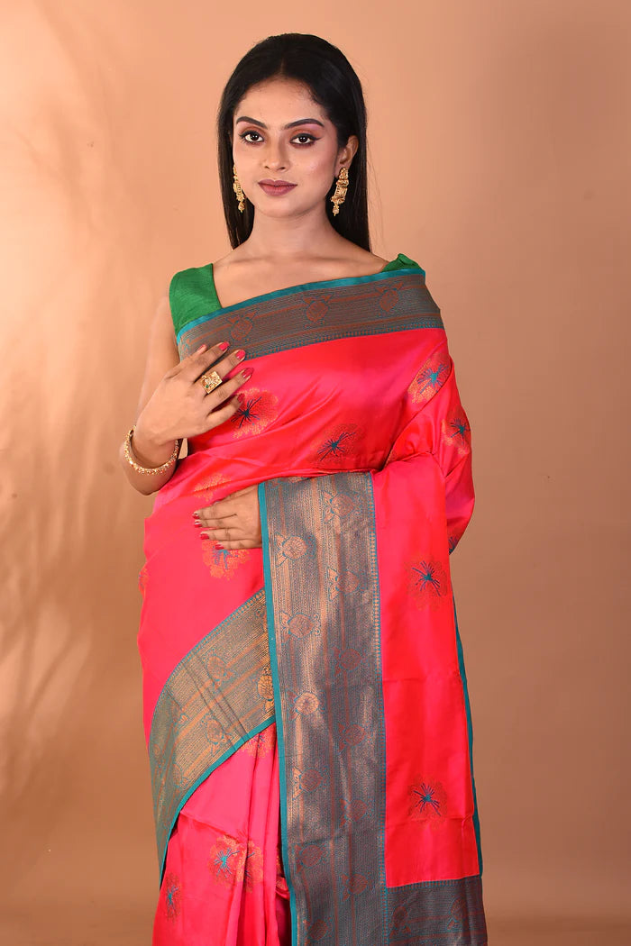 Pink Blended Kanjivaram Silk Saree - Keya Seth Exclusive