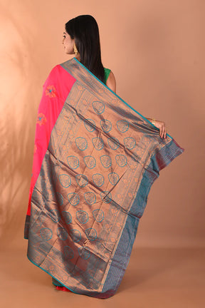 Pink Blended Kanjivaram Silk Saree - Keya Seth Exclusive