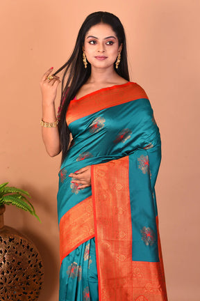 Rama Green Blended Katan Silk Saree - Keya Seth Exclusive