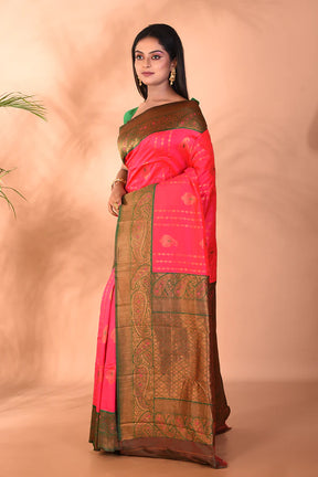 Pink Blended Kanjivaram Silk Saree - Keya Seth Exclusive