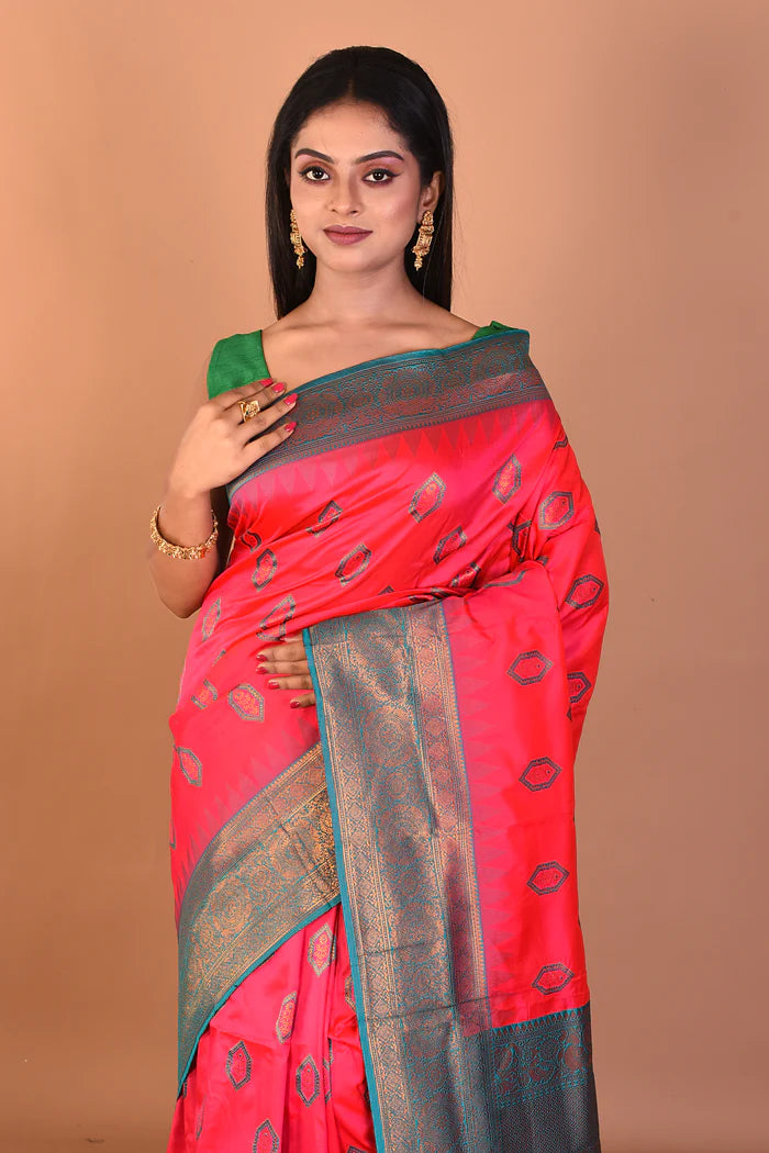 Pink Blended Katan Silk Saree - Keya Seth Exclusive