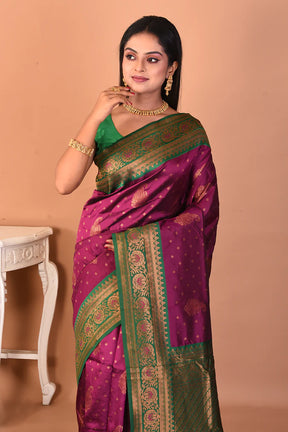 Purple Blended Katan Silk Saree - Keya Seth Exclusive