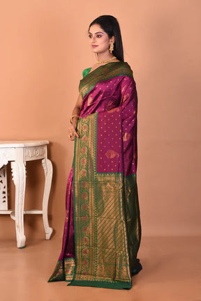 Purple Blended Katan Silk Saree - Keya Seth Exclusive
