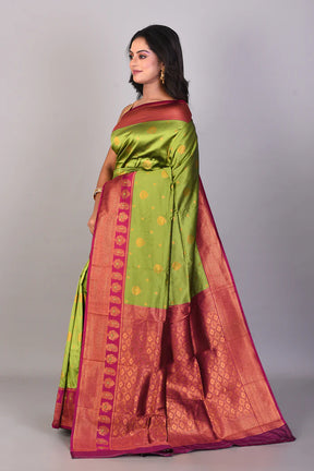 Green Mushroo Silk Saree - Keya Seth Exclusive