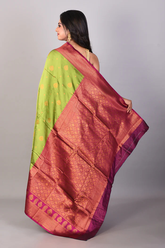 Green Mushroo Silk Saree - Keya Seth Exclusive