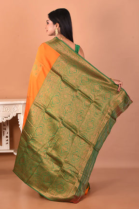 Mustard Blended Kanjivaram Silk Saree - Keya Seth Exclusive