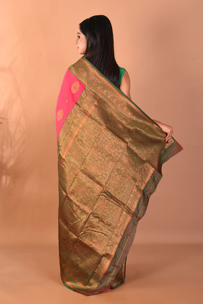 Pink Mushroo Silk Saree - Keya Seth Exclusive