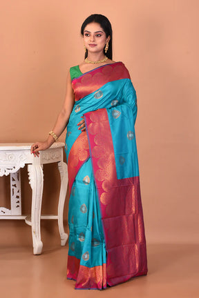 Sea Green Blended Katan Silk Saree - Keya Seth Exclusive