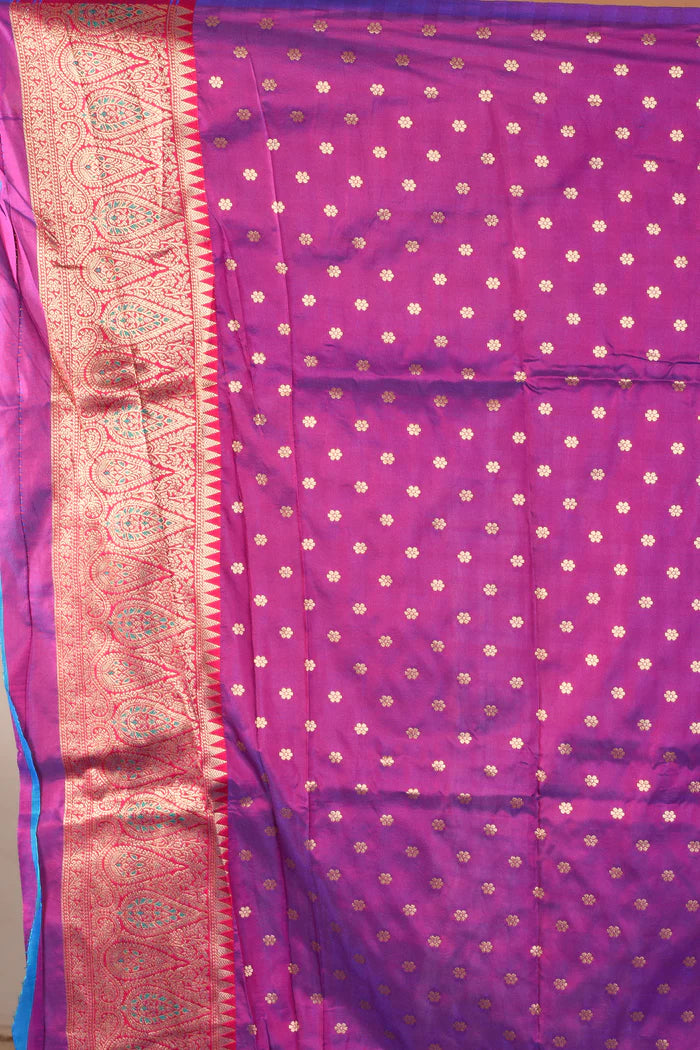 Blue Blended Mushroo Silk Saree - Keya Seth Exclusive