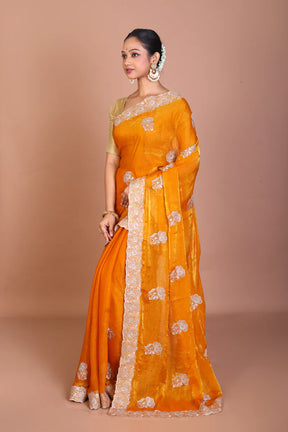 Mustard Blended Georgette Saree - Keya Seth Exclusive